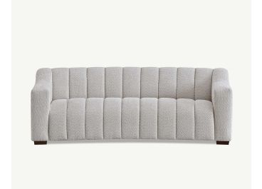 Bellagio Curved Sofa in Beige Boucle Fabric  - 3 Seater