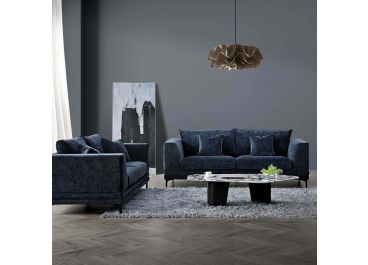 Monaco Luxe Slate Blue 3 + 2 Sofa Set