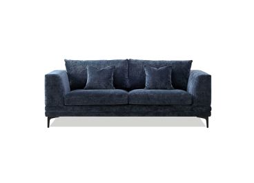 Monaco Luxe 3 Seater Fabric Sofa in Slate Blue
