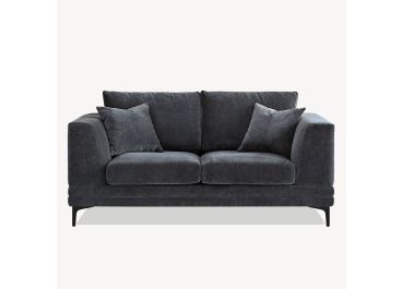 Monaco Luxe 3 Seater Fabric Sofa in Charcoal Grey