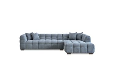 Maison 360 Cloud Corner Sofa in Steel Grey Boucle