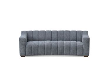Bellagio Curved Sofa in Steel Grey Boucle Fabric - 3 Seater