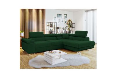 Corner Sofa Bed TORNADO-Green Right Oriantation