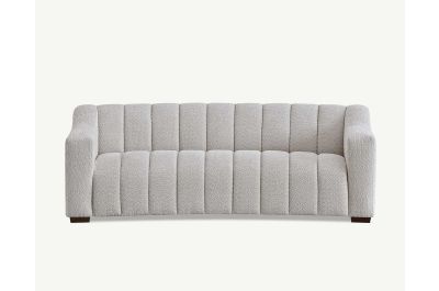 Bellagio Curved Sofa in Beige Boucle Fabric  - 3 Seater