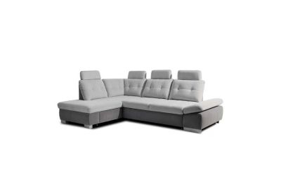 Solana Large Corner Sofa Bed Silver & Grey