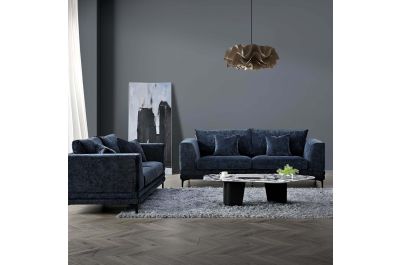 Monaco Luxe Slate Blue 3 + 2 Sofa Set