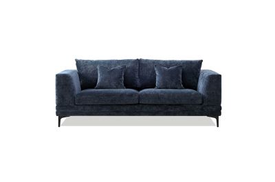 Monaco Luxe 3 Seater Fabric Sofa in Slate Blue