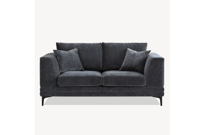 Monaco Luxe 3 Seater Fabric Sofa in Charcoal Grey