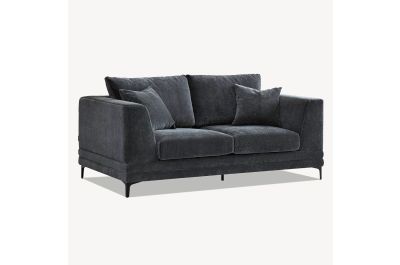 Monaco Luxe 2 Seater Fabric Sofa in Charcoal Grey