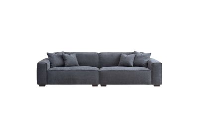 Savoy Grand Sofa Grey Boucle with optional Chaise Footstool